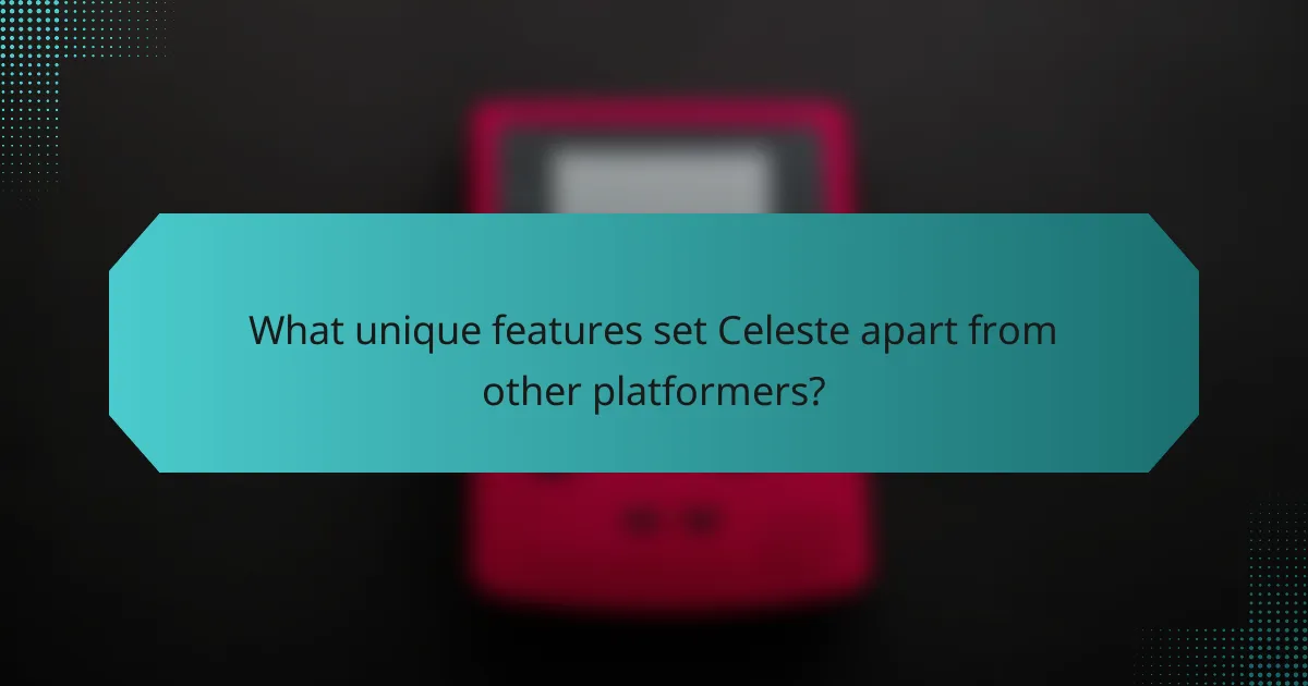 What unique features set Celeste apart from other platformers?