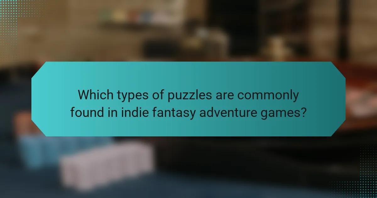 Which types of puzzles are commonly found in indie fantasy adventure games?